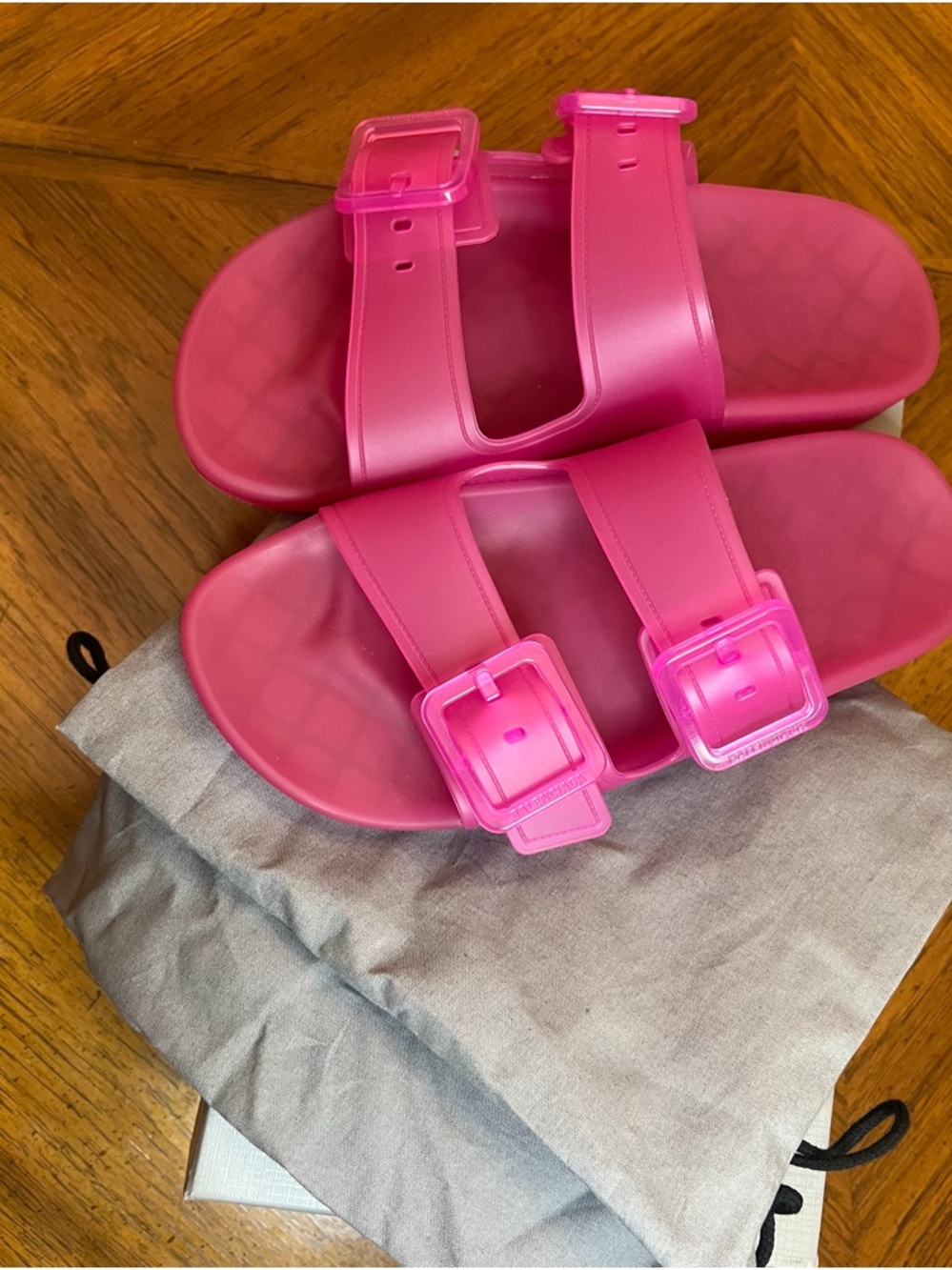 BALENCIAGA MALLORCA PINK JELLY SANDALS - SIZE (40)